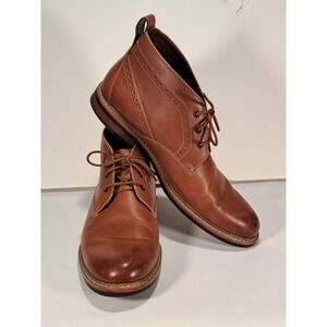 Bostonian Mens Brown Leather Wingtip Brogue Chukka Boots 26119393 Size 12 M